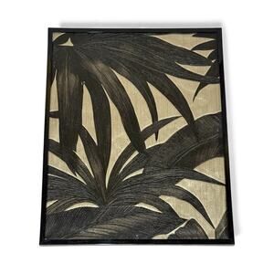 Framed Versace Wallpaper Art Giungla Palm Leaves Monstera Black Gold Designer